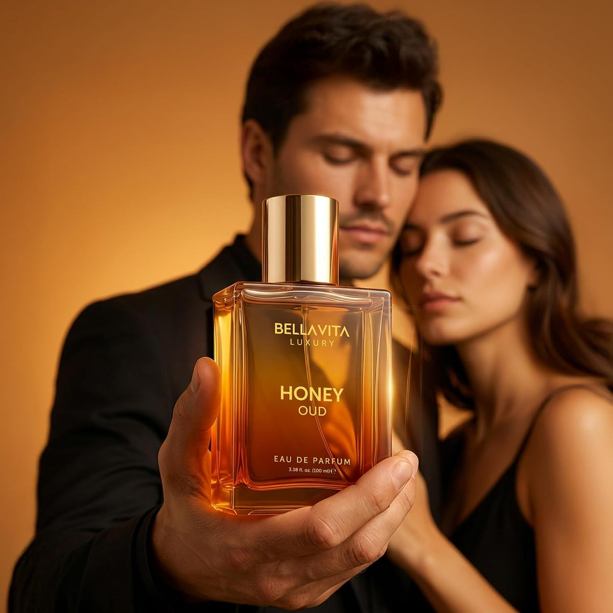 ✨ BellaVita Luxury Honey Oud Eau de Parfum 🌹 (3.4 onzas líquidas) |vainilla, bergamota, floral y picante + fabricado con aceites esenciales limpios y veganos + libre de crueldad animal |
