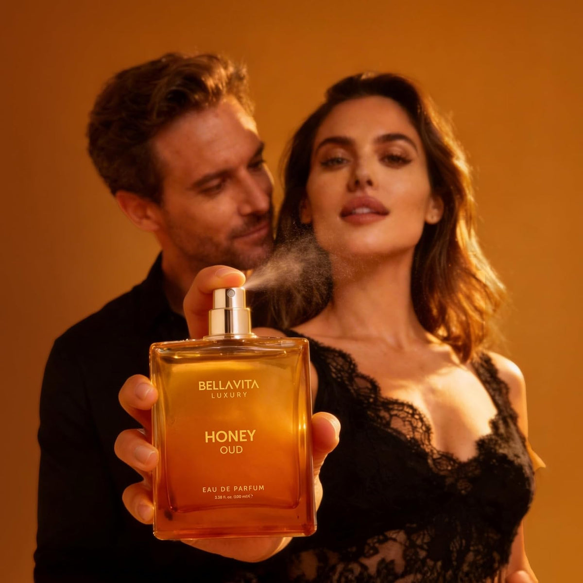 ✨ BellaVita Luxury Honey Oud Eau de Parfum 🌹 (3.4 onzas líquidas) |vainilla, bergamota, floral y picante + fabricado con aceites esenciales limpios y veganos + libre de crueldad animal |