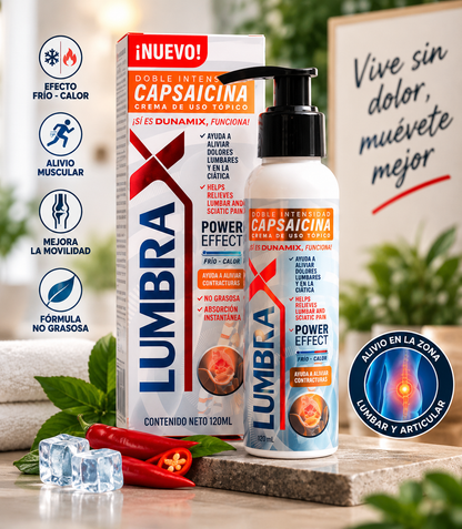 🔥 LUMBRA X®  – Crema de Doble Intensidad| Alivio Muscular y Articular con Efecto Frío-Calor